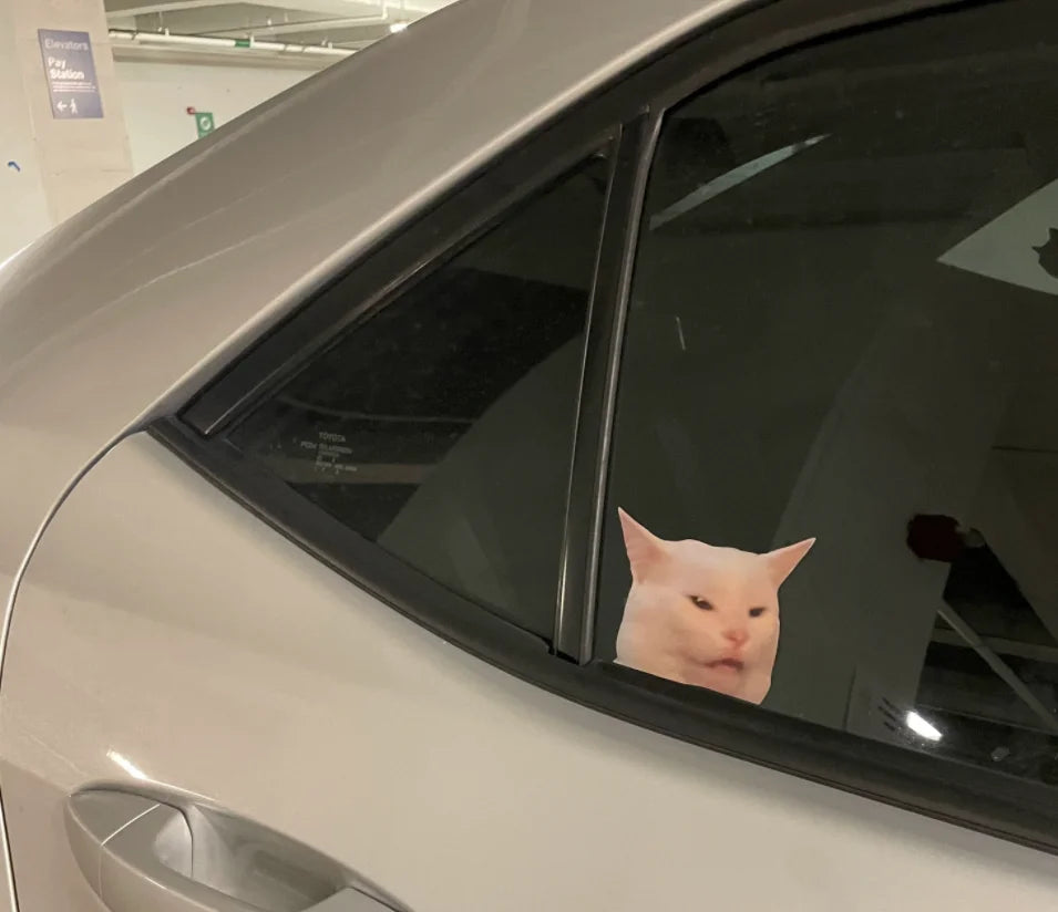 Cute Peeking Cat Head Car Sticker