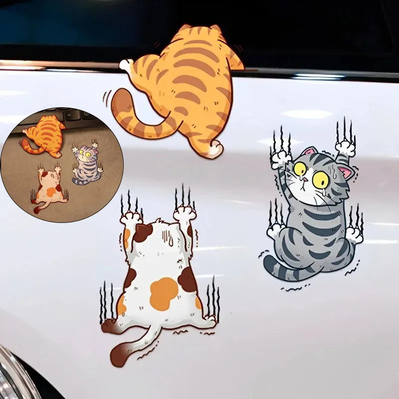 Three Cats Funny Car Sticker