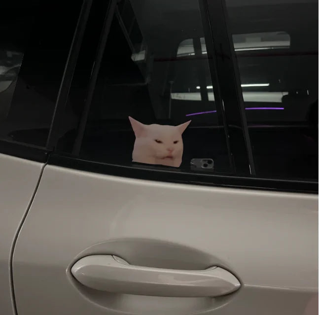 Cute Peeking Cat Head Car Sticker