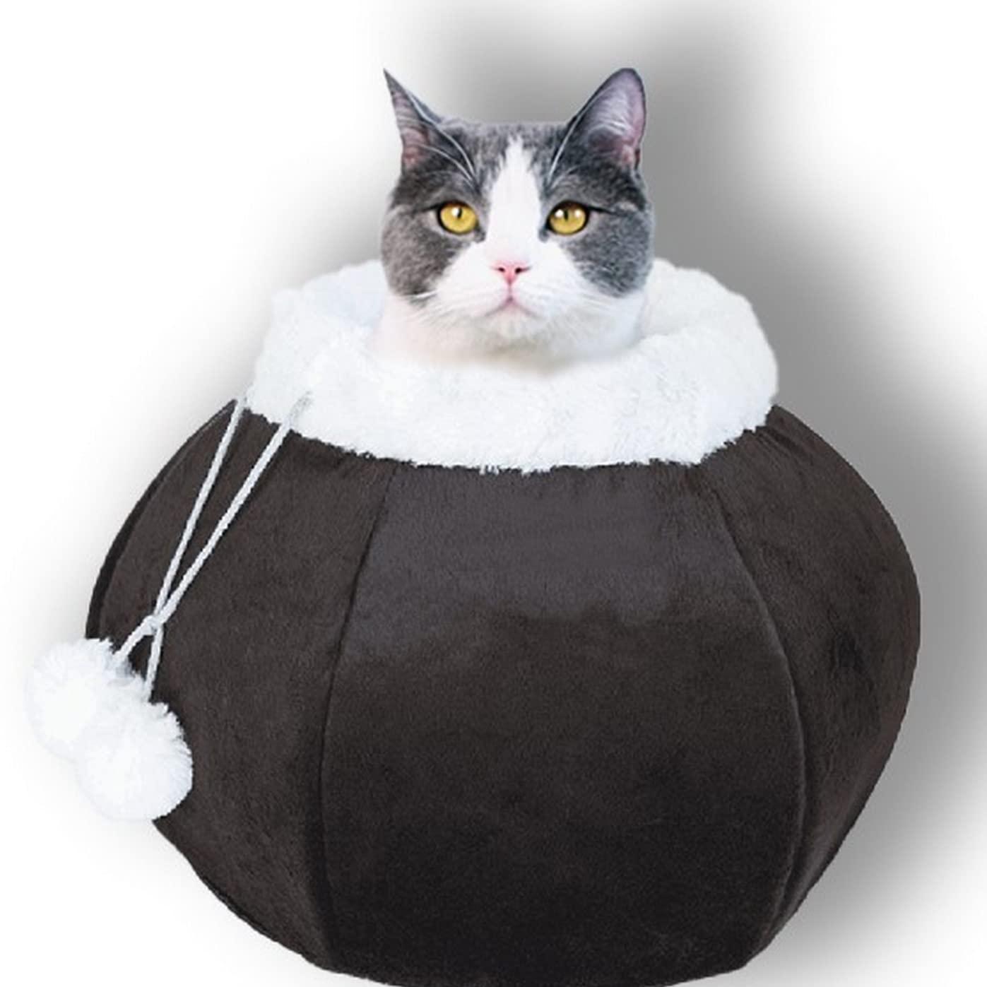 Cat Cave Bed Plush Round Soft Pet Tent