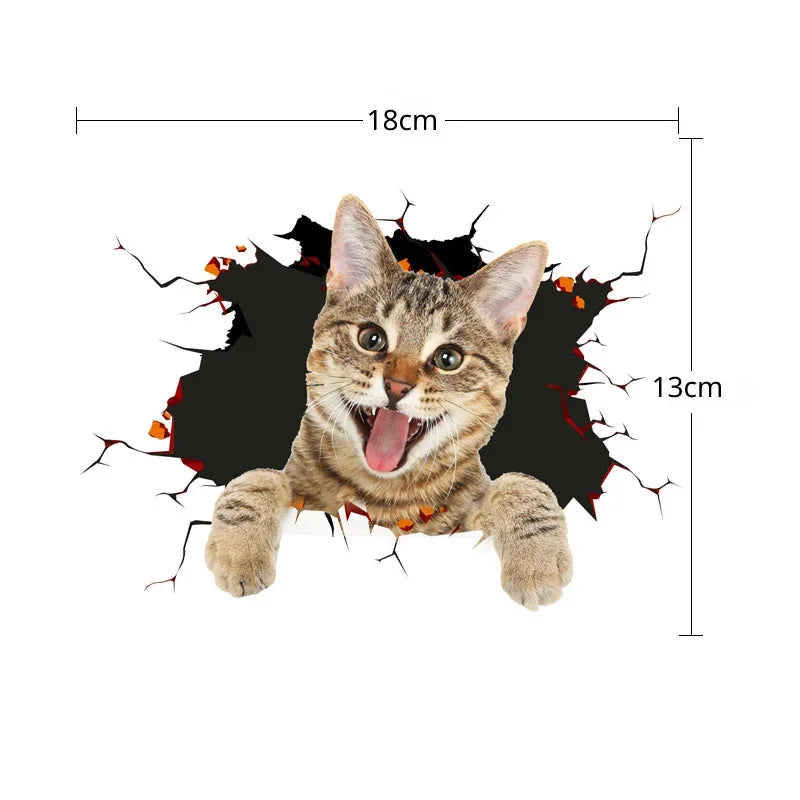 Cute Cats Peeking Peering Car Sticker