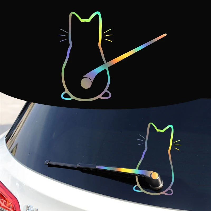 Car interior stickers Art design Fun cat car stickers Window rear