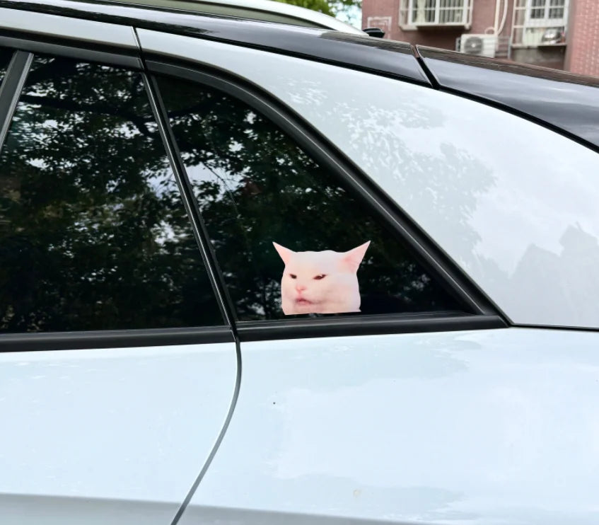 Cute Peeking Cat Head Car Sticker