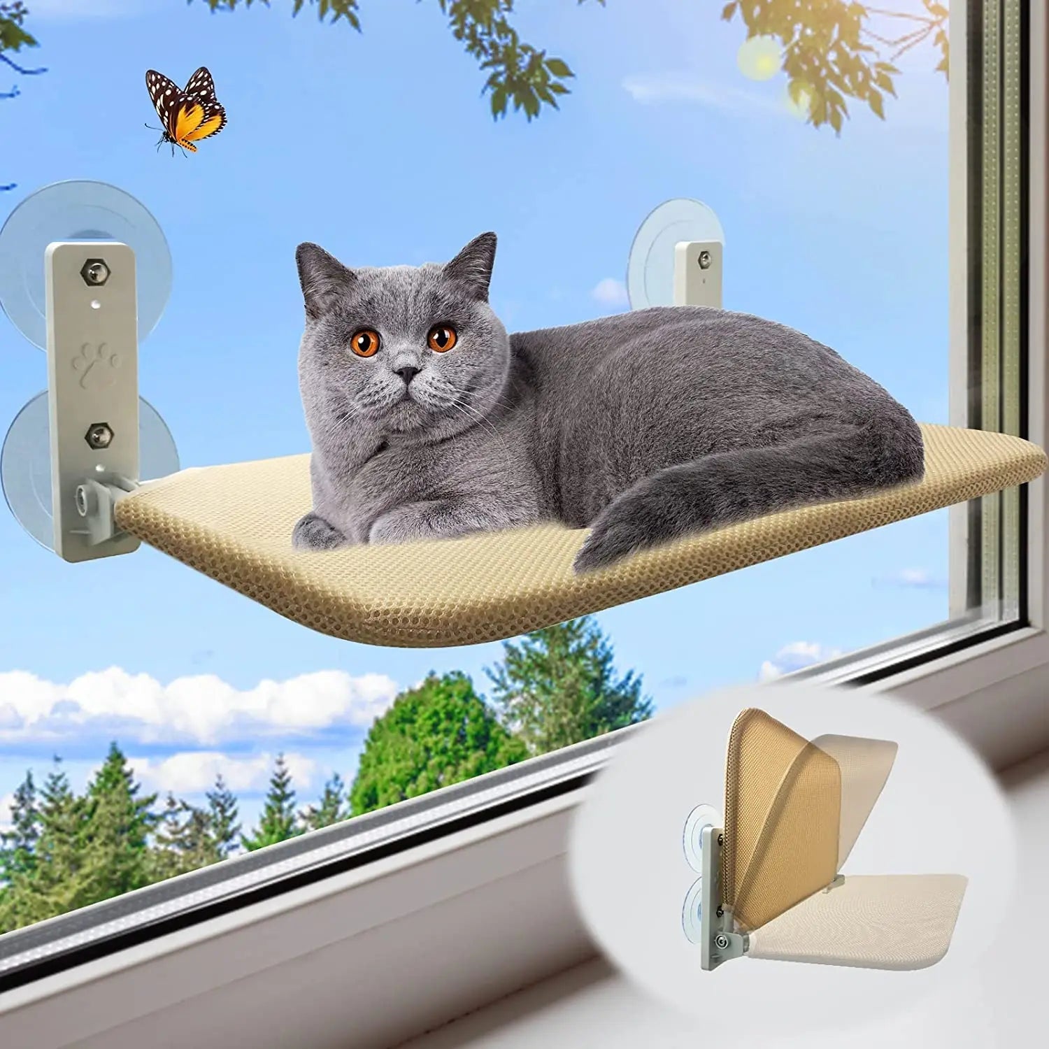 Foldable Pet Hammock Aerial Hanging Bed