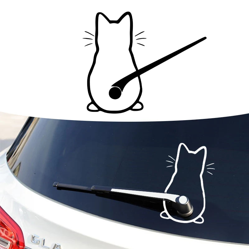 Car interior stickers Art design Fun cat car stickers Window rear