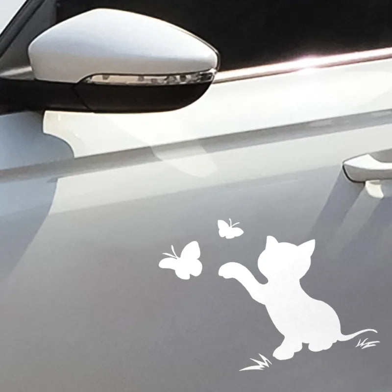 Car Cartoon Stickers Animal Cat Decals Body Reflective Stickers
