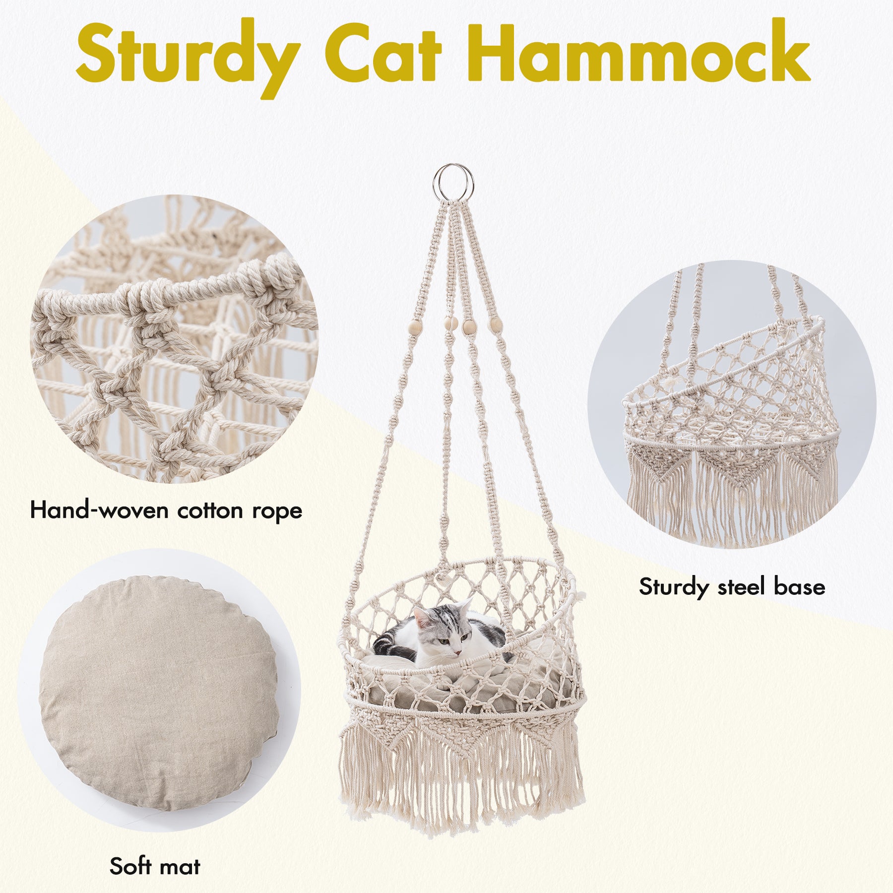 Macrame Hanging Cat Bed