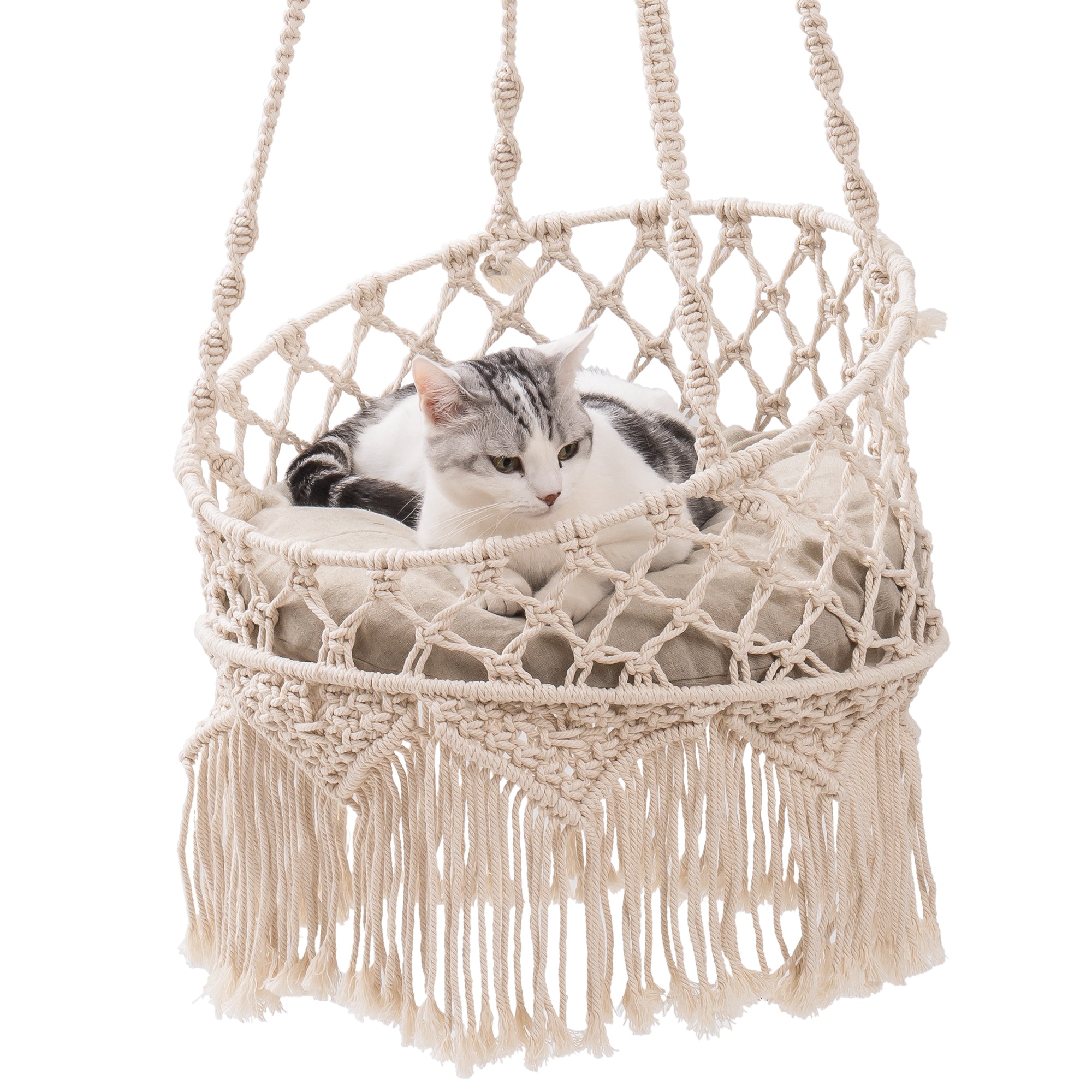 Macrame Hanging Cat Bed