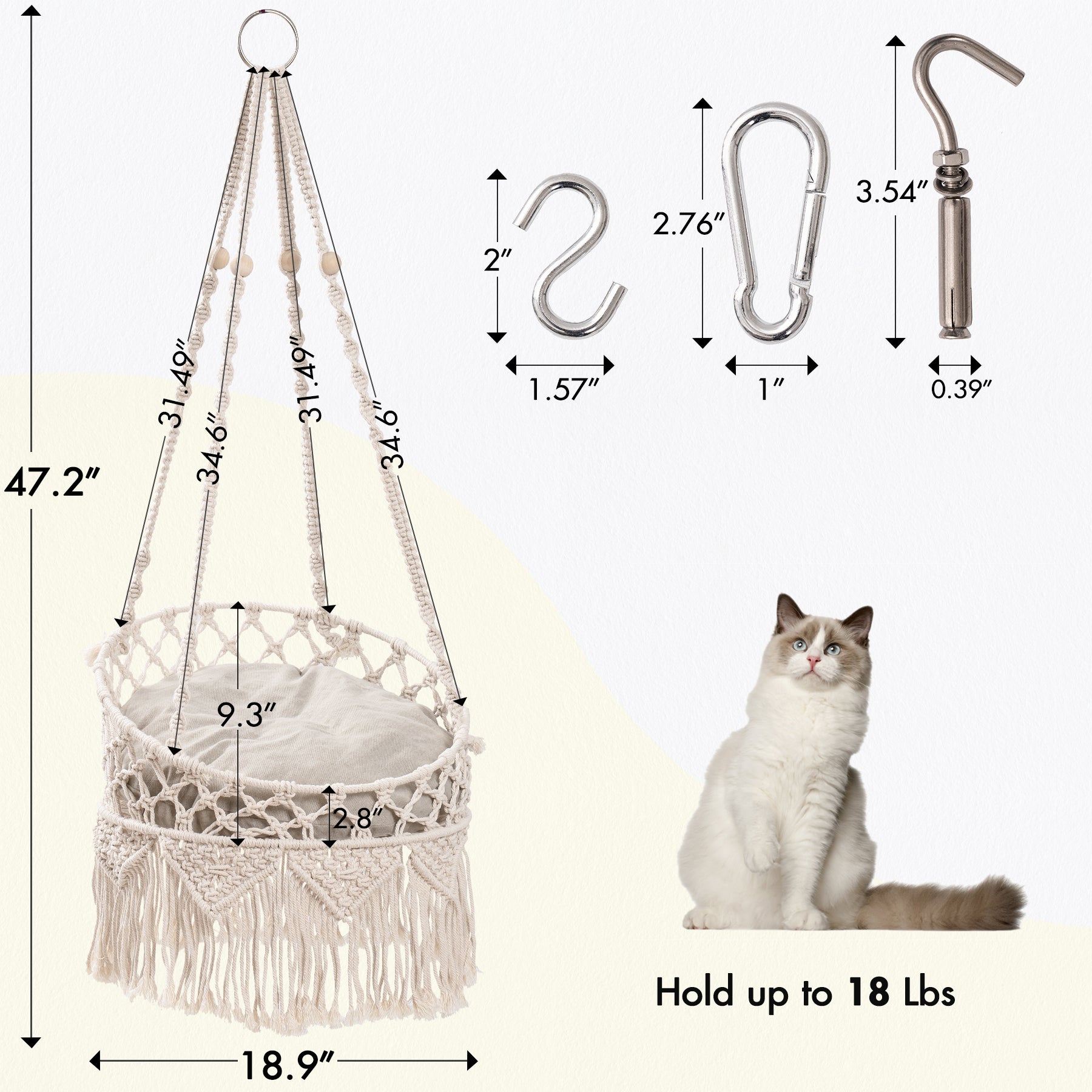 Macrame Hanging Cat Bed